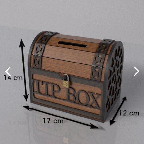 TİP BOX AHŞAP KUMBARA SANDIK TİPİ TİPBOX KİLİTLİ BAHŞİŞ KUTUSU - 4