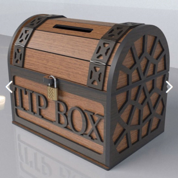 TİP BOX AHŞAP KUMBARA SANDIK TİPİ TİPBOX KİLİTLİ BAHŞİŞ KUTUSU - 5