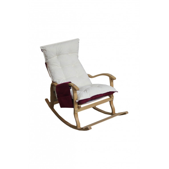 Mobildeco Erciyes Bordo/Krem Çift Renkli Cepli Sallanan Sandalye Dinlenmeemzirmetvokumakoltuğu Berjer MD-TV - 6