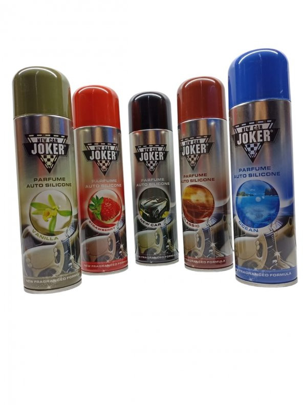 200ML JOKER SPREY ARABA İÇİ PARLATICI PARFÜM 5 ADET VANILLA-NEW CAR-STRAWBERRY-CLASSIC-OCEAN