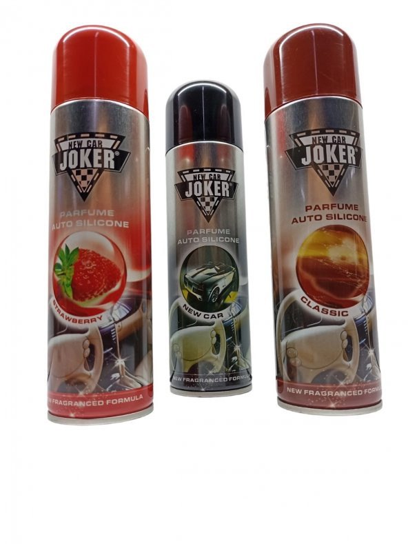 200ML JOKER SPREY ARABA İÇİ PARLATICI PARFÜM 3 ADET NEW CAR - STRAWBERRY - VANILLA - OCEAN