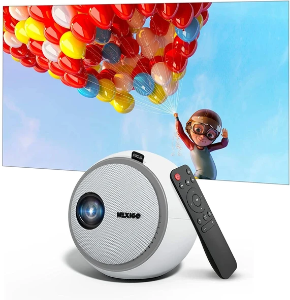 NexiGo Mini Taşınabilir Projektör Çizgi Film için Çocuklara Hediye Beyaz