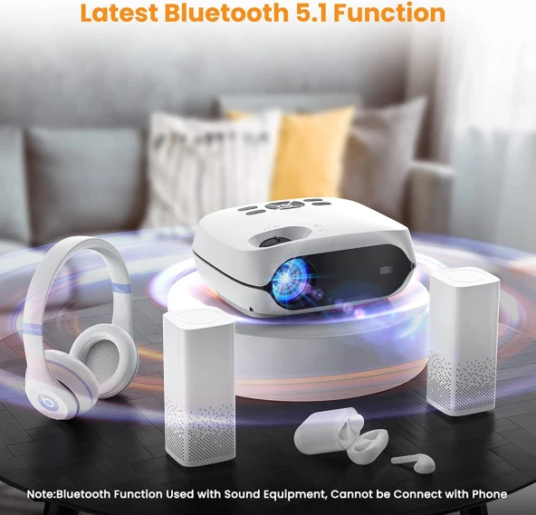 HAPPRUN Projektör 5G WiFi Bluetooth Projektör - 5