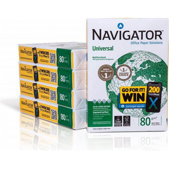 Navigator A4 Fotokopi Kağıdı 80 gr 1 Koli - 2500 Yaprak (5x500)