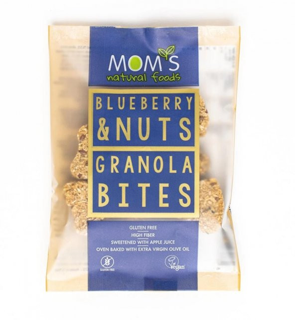 Moms Blueberry & Nuts Granola Bites (Vegan - Gluten İçermez) 40 g ℮