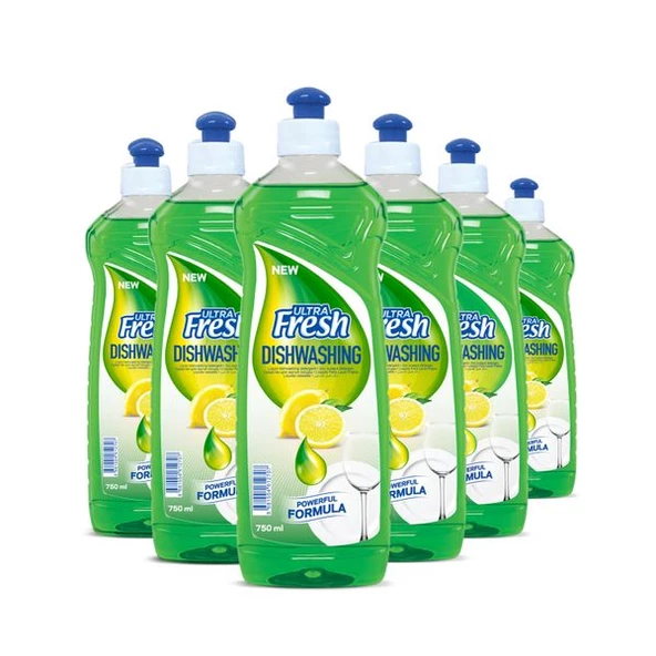 Ultra Fresh Elde Yıkama Sıvı Bulaşık Deterjanı 750 ml 6 Adet