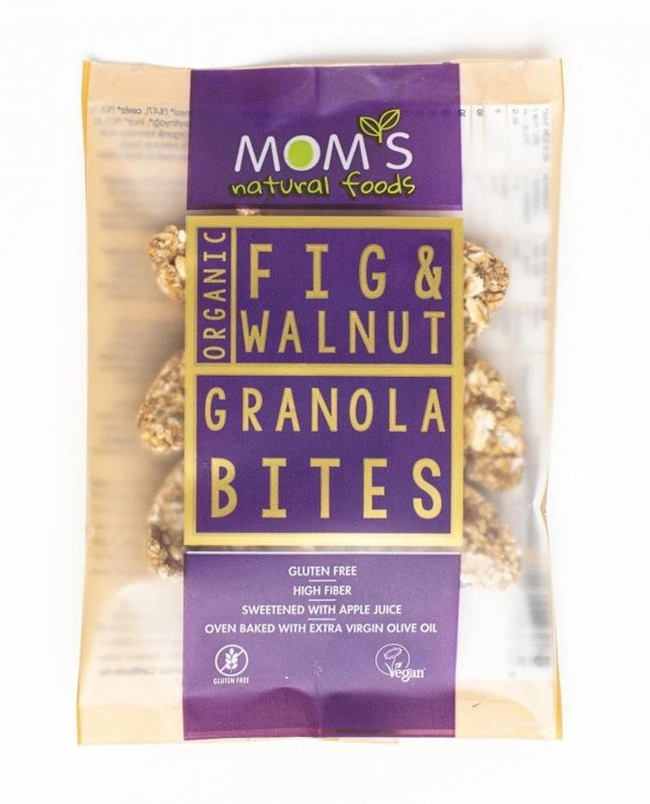 Moms Organic Fig & Walnut Granola Bites (Vegan - Gluten İçermez) 38 g ℮