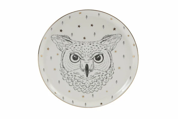 Porland Forest Serisi 20cm Düz Tabak Owl