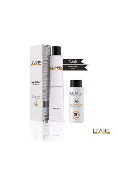 4.65 Şarap Kızılı Krem Tüp Boya-20 V Oksidan 60 ml