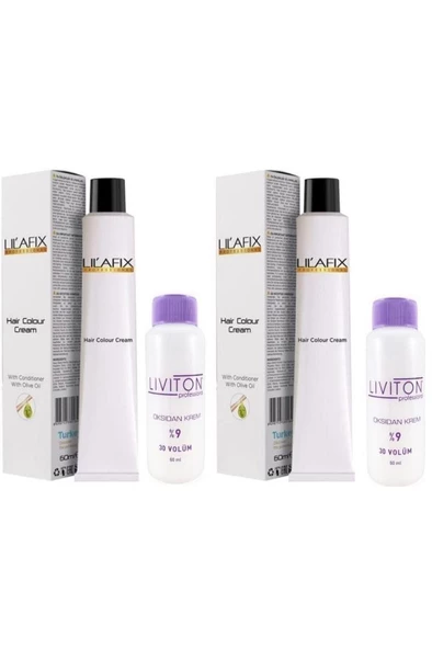 Saç Boyası 60 Ml. ( 2 Adet ) + Liviton 30 Volüm Oksidan 60 Ml. ( 2 Adet )