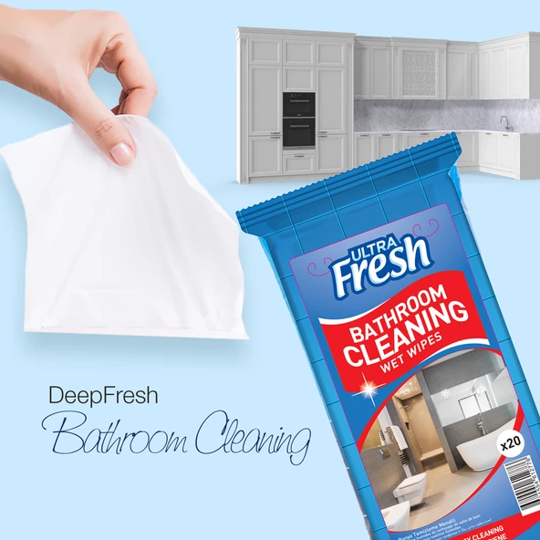 Ultra Fresh Banyo Yüzeyi Temizleme Mendili 20 Yaprak - 3