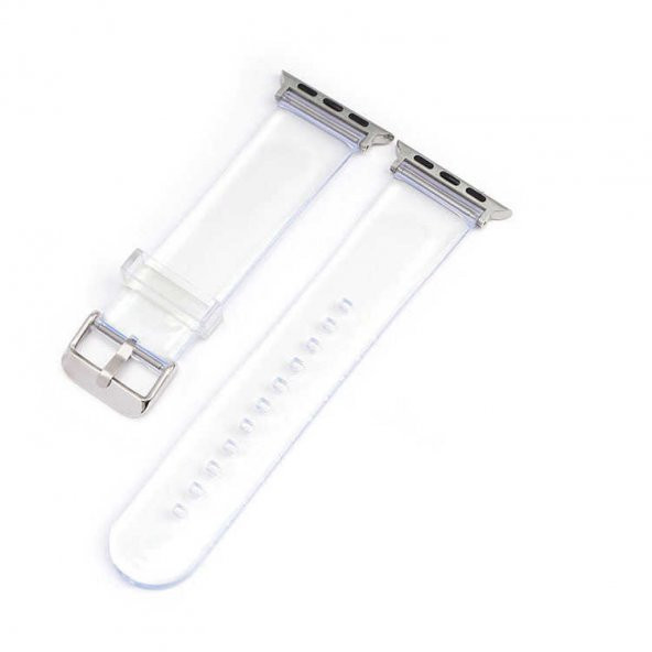 ​​​Apple Watch 7 41mm KRD-13 Şeffaf Silikon Kordon - 3