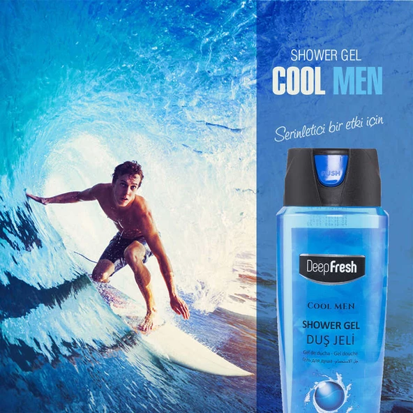 Deep Fresh Pratik Kapaklı Erkek Duş Jeli Cool Men 500 ml - 7