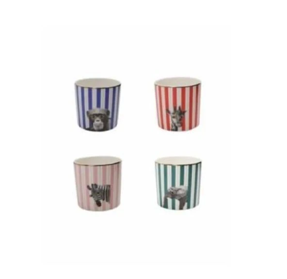 Porland Wild Life Serisi 4Lü Porselen Bardak 230cc - 2