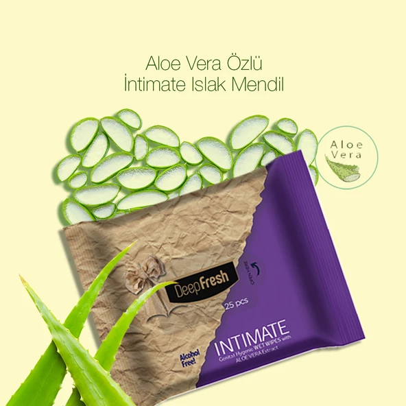 Deep Fresh Intimate Geniteal Bölge Temizleme Mendili Aloevera 25 Yaprak - 3