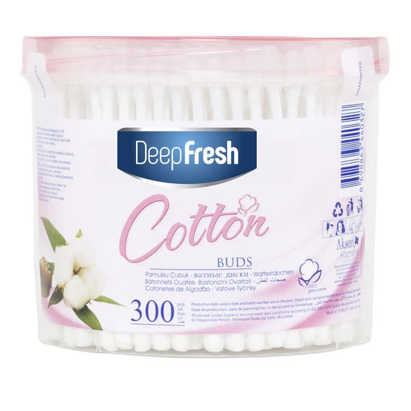 Deep Fresh Pamuklu Kulak Temizleme Çubuğu 300 Adet