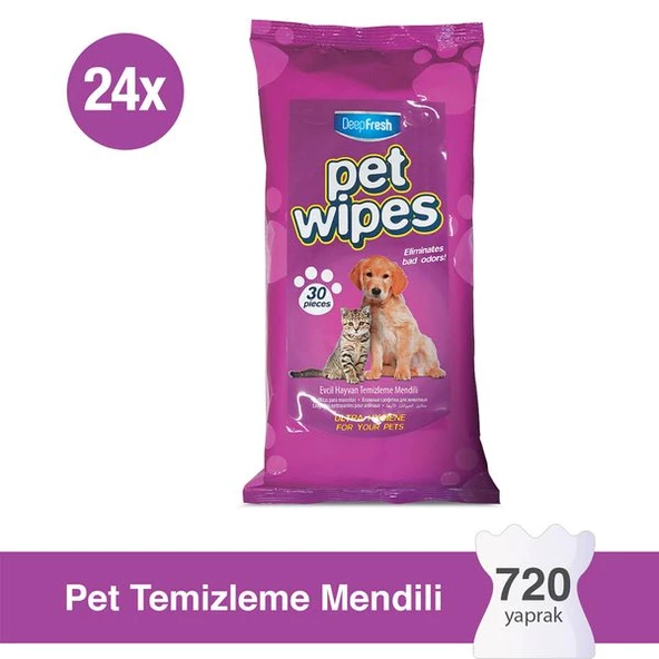 Deep Fresh Pet Temizleme Mendili 24 x 30 Yaprak