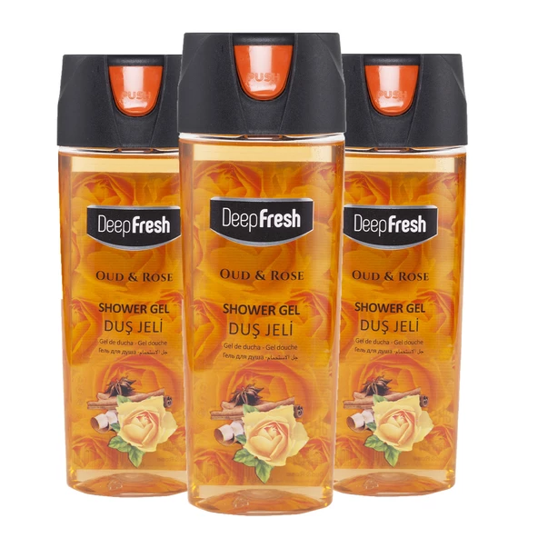 Deep Fresh Pratik Kapaklı Duş Jeli Oud & Rose 3 x 500 ml