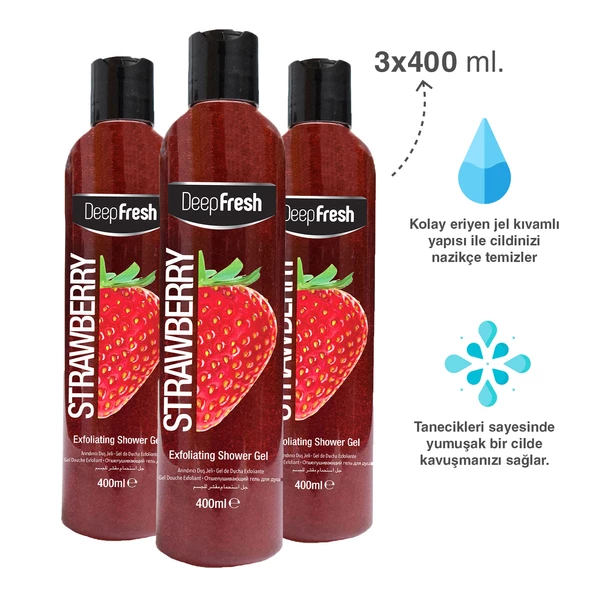 Deep Fresh Arındırıcı Duş Jeli Çilek 3 x 400 ml - 2