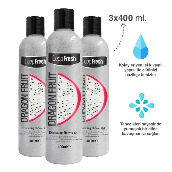 Deep Fresh Arındırıcı Duş Jeli Ejder Meyvesi 3 x 400 ml - 6