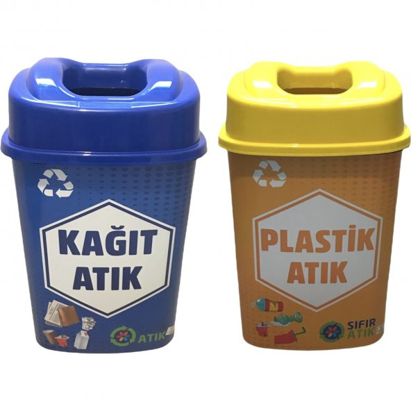 Ecrin ECRİN TMZ. Ve GIDA -Sıfır Atık Geri Dönüşüm Atık Kutusu 2li Set 60 Lt