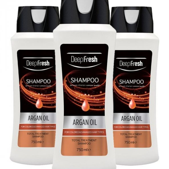 Deep Fresh Şampuan Argan Yağlı  Boyalı Saçlar 3 x 750 ml