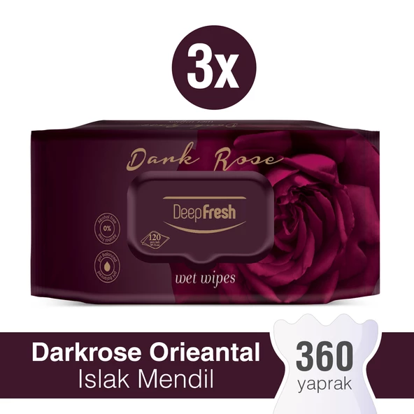 Deep Fresh Oriental Islak Mendil Darkrose 3 x 120 Yaprak