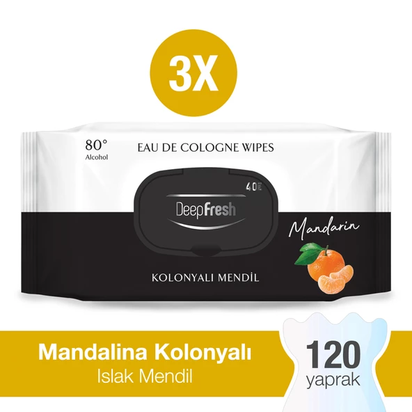 Deep Fresh Kolonyalı Islak Mendil Mandalina 3 x 40 Yaprak