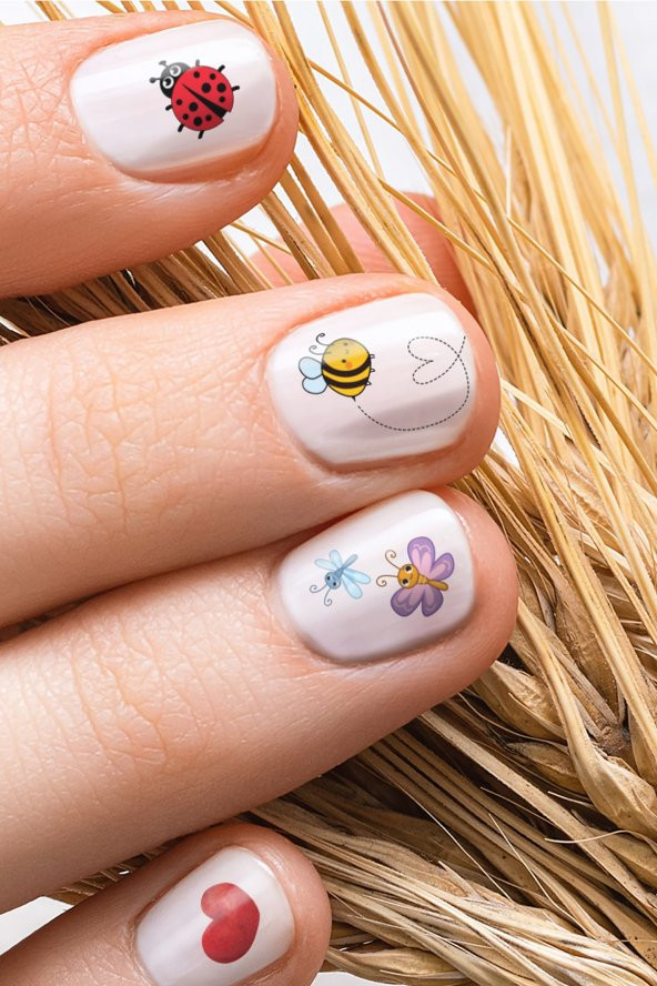 Arı Tırnak Dövmesi, Tırnak Tattoo, Nail Art, Tırnak Sticker - 1