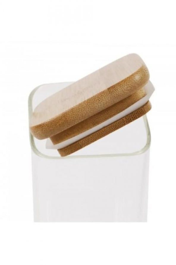 Paçi 6lı Bambu Kapaklı Kare Cam Kavanoz 300 ml. MLN.400986 - 3