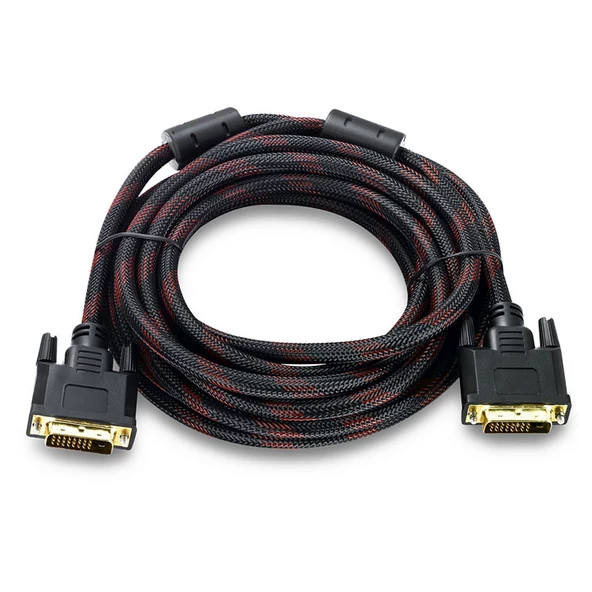 DVI-D 24+1 örgülü erkek erkek kablo  dvı 24+1 kablo 10m