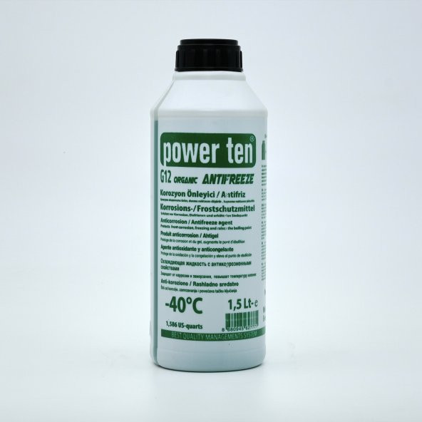 POWERTEN yeşil antifriz organik -40 derece  1,5 litre 5 adet  2022