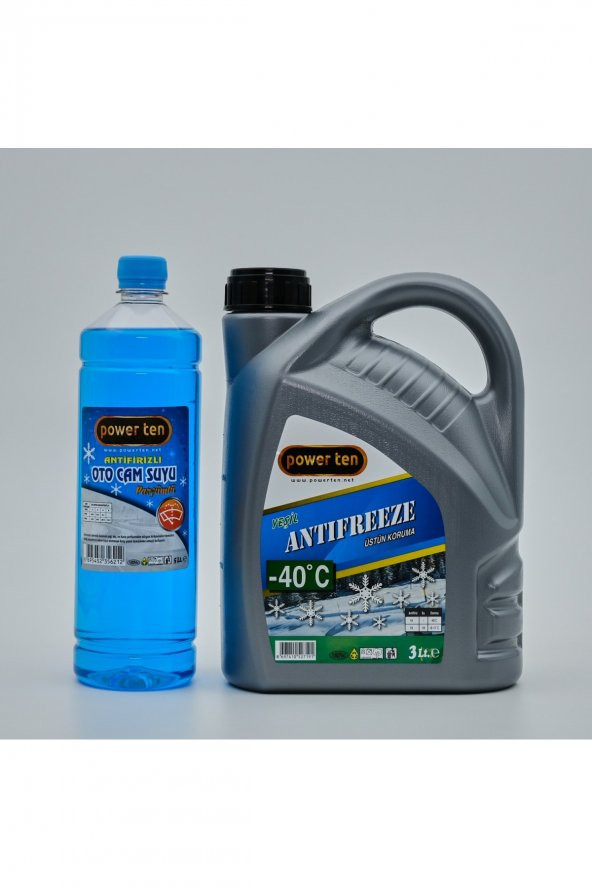 POWERTEN yeşil antifriz -40 derece 3 litre +cam suyu 2022