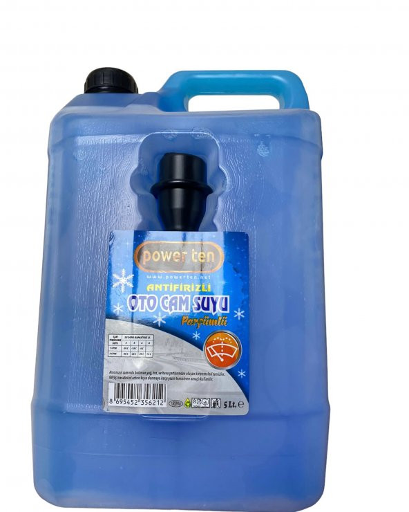 powerten oto cam suyu 5 litre -30 derece benzin bidonlu