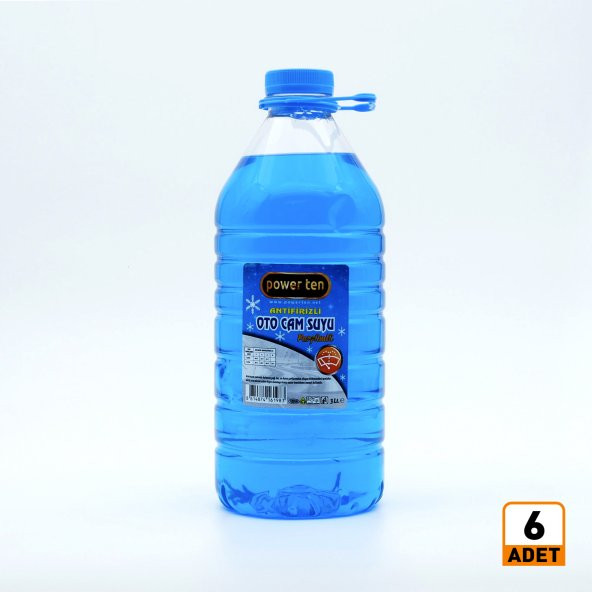 POWERTEN ANTİFRİZLİ KIŞLIK OTO CAM SUYU 3 LİTRE 6 adet 1 koli 2023