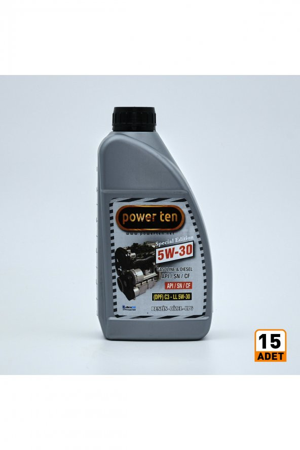 Powerten 5W30 Motor Yağı 900 ml 15 Adet 1 Koli 2022