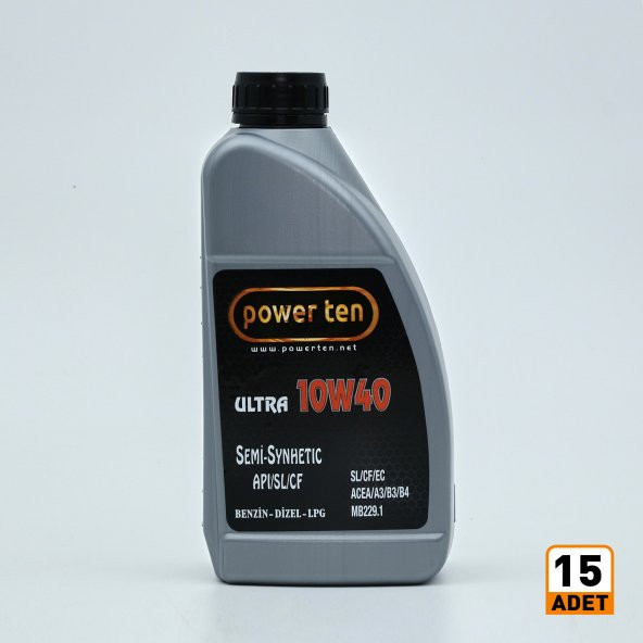 POWERTEN 10W40  MOTOR YAĞI 900 ML 15 adet 1 koli 2022