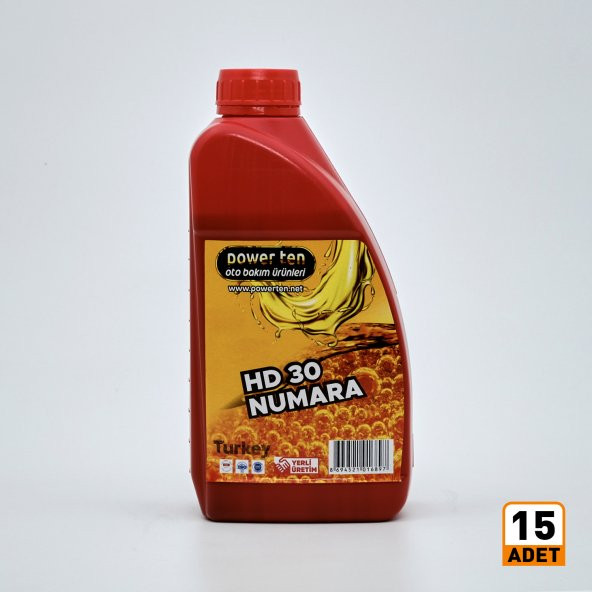 Powerten 30 Numara Yağ ( 900 Ml X 15 Adet) 2024