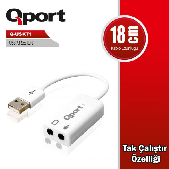 QPORT Q-USK71 USB SES KARTI 7.1