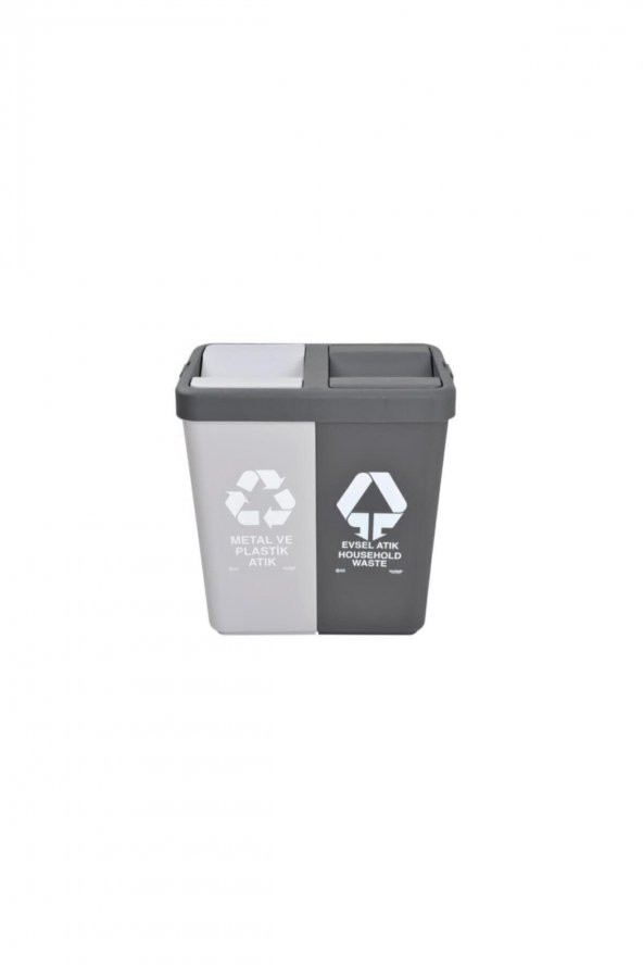 Geri Dönüşüm Metal Plastik Evsel Atık Çöp Kovası 80lt-mpe416