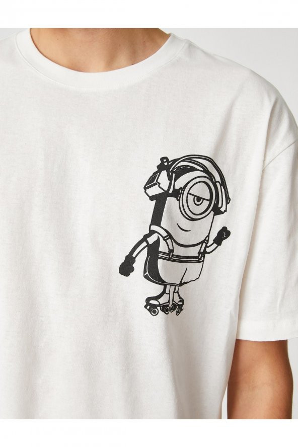 Minions Oversize Tişört Bisiklet Yaka Lisanslı Baskılı - Resim 5