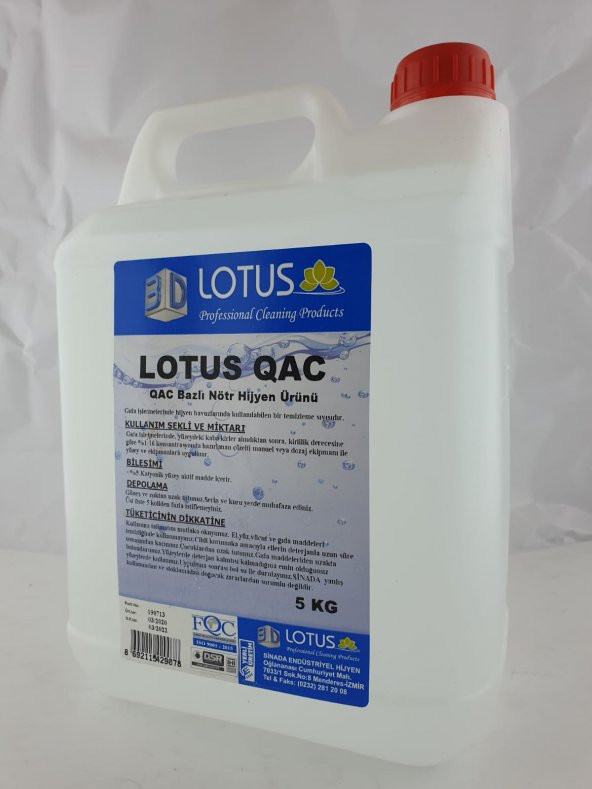 Lotus QAC Bazlı Yüzey - Hijyen Paspas Sıvısı