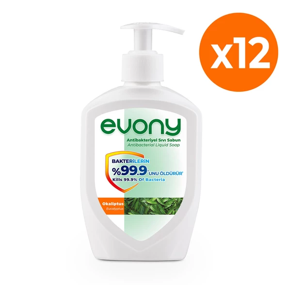 Evony Antibakteriyel Sıvı Sabun Okaliptus 300ml 12 Adet (1 koli)