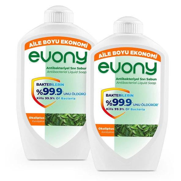 Evony Antibakteriyel Sıvı Sabun Okaliptus 1500ml 2 Adet