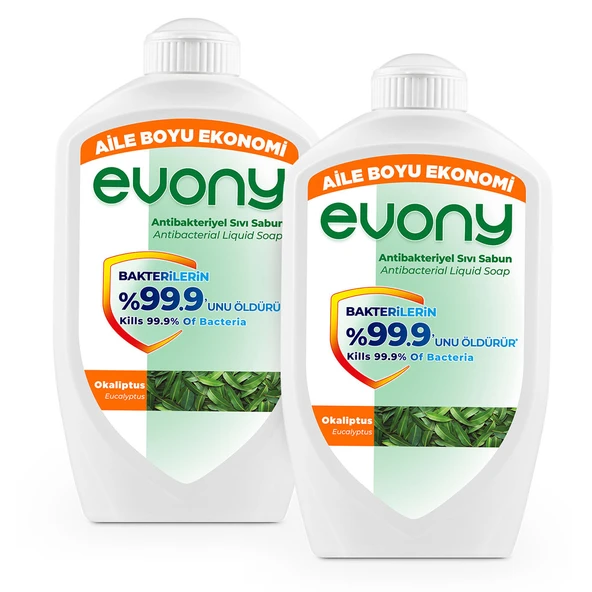 Evony Antibakteriyel Sıvı Sabun Okaliptus 1500ml 2 Adet