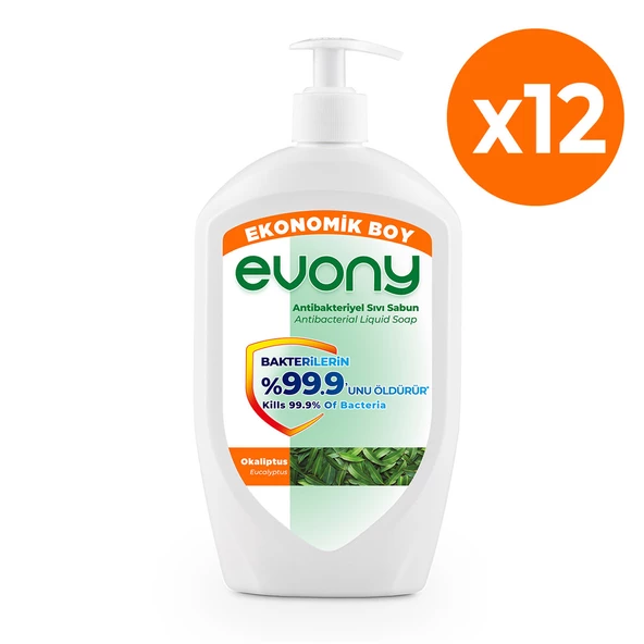 Evony Antibakteriyel Sıvı Sabun Okaliptus 700ml 12 Adet (1 koli)