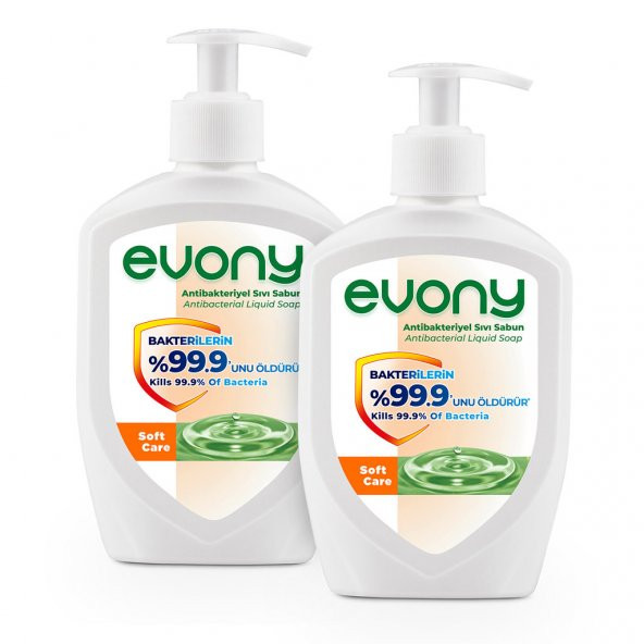 Evony Antibakteriyel Sıvı Sabun Soft Care 300ml 2 Adet