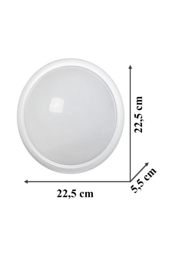 Nisaluce 20W Ledli Glop Armatür 6400K Beyaz - Sıva Üstü Tavan Balkon Armatür - Resim 2