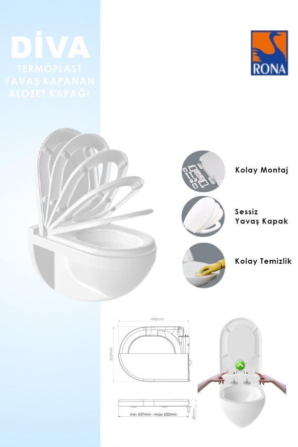 Rona Diva Yavaş Kapanan Klozet Kapağı - 2