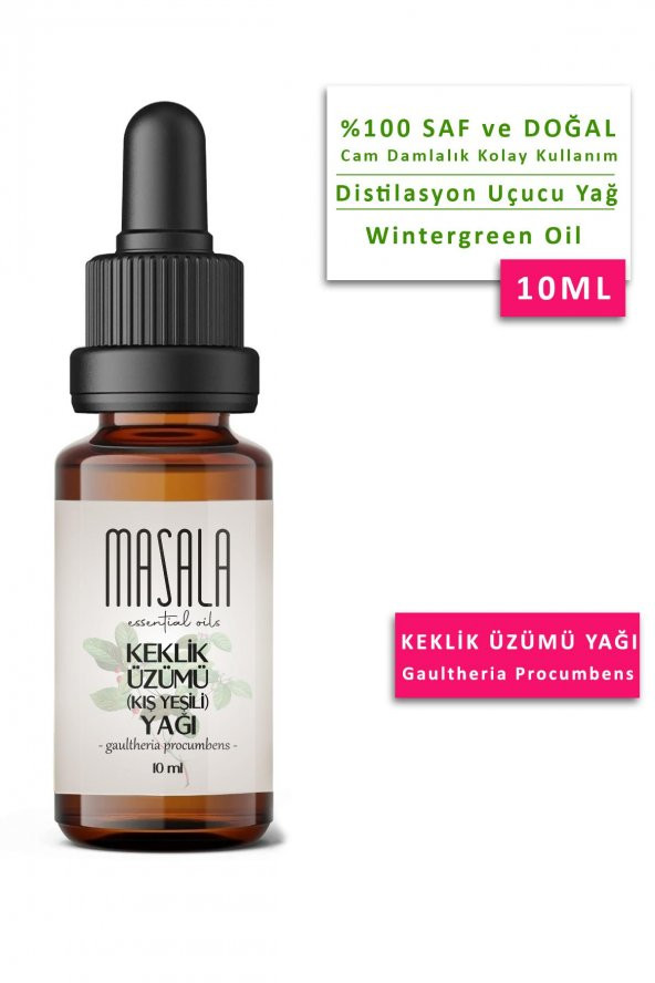 Masala Keklik Üzümü Yağı 10 ml. - Kış Yeşili (Wintergreen Essential Oil)